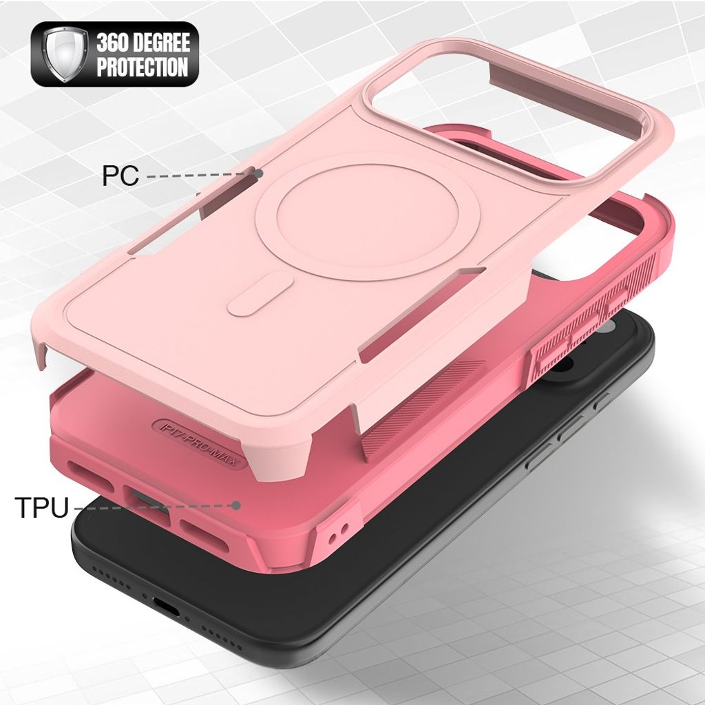 iPhone 17 Pro Max MagSafe Deksel Støtsikkert - Rosa
