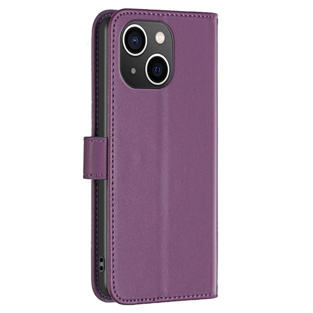 BINFEN COLOR iPhone 14 Plus Pungetui Stativ – Mørkelilla