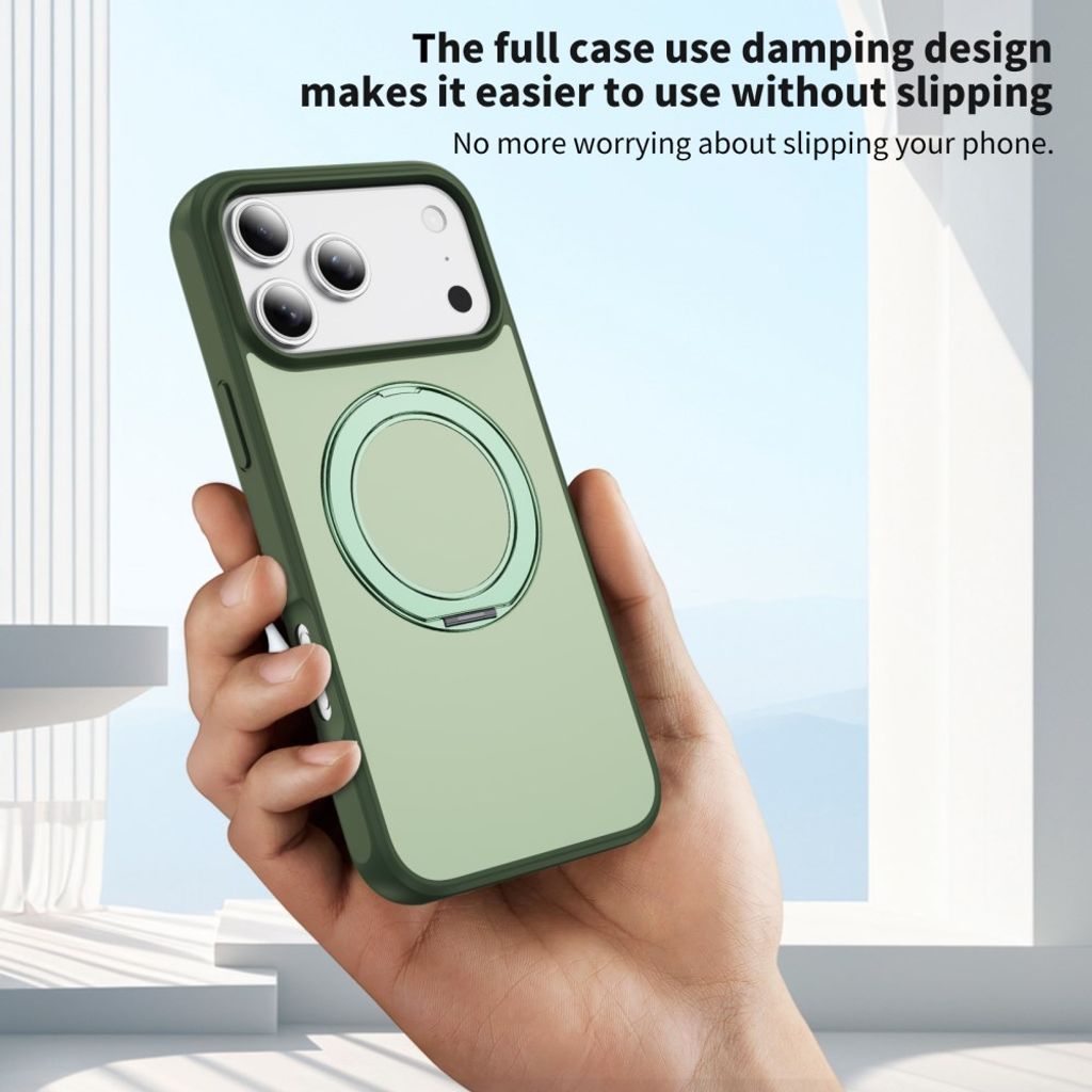iPhone 18 Pro/17 Pro MagSafe Deksel med ringstøtte - Grønn