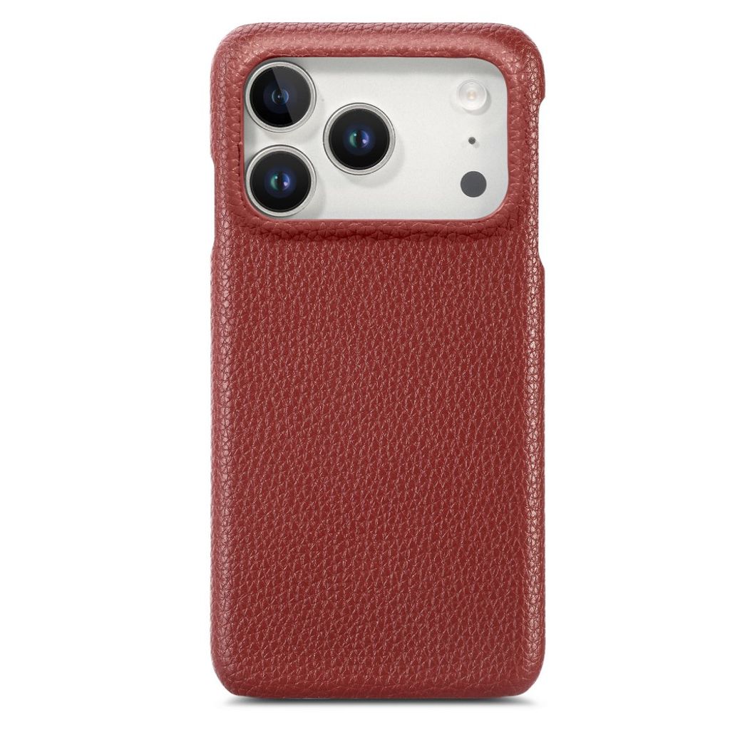 iPhone 17 Pro Max Deksel PU-lær Litchi-mønster - Rød