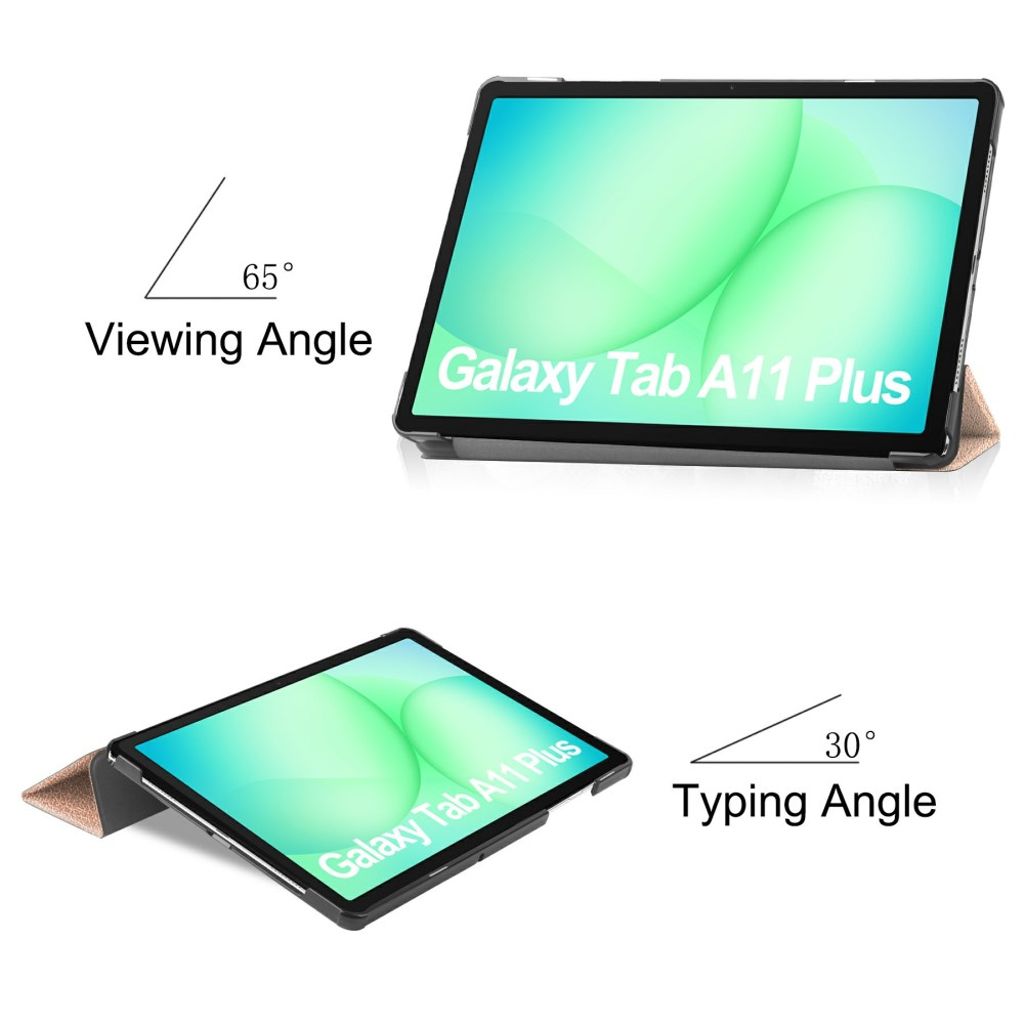 Samsung Galaxy Tab A11 Plus/A9 Plus Fodral Stötsäker Vikbar - Roséguld