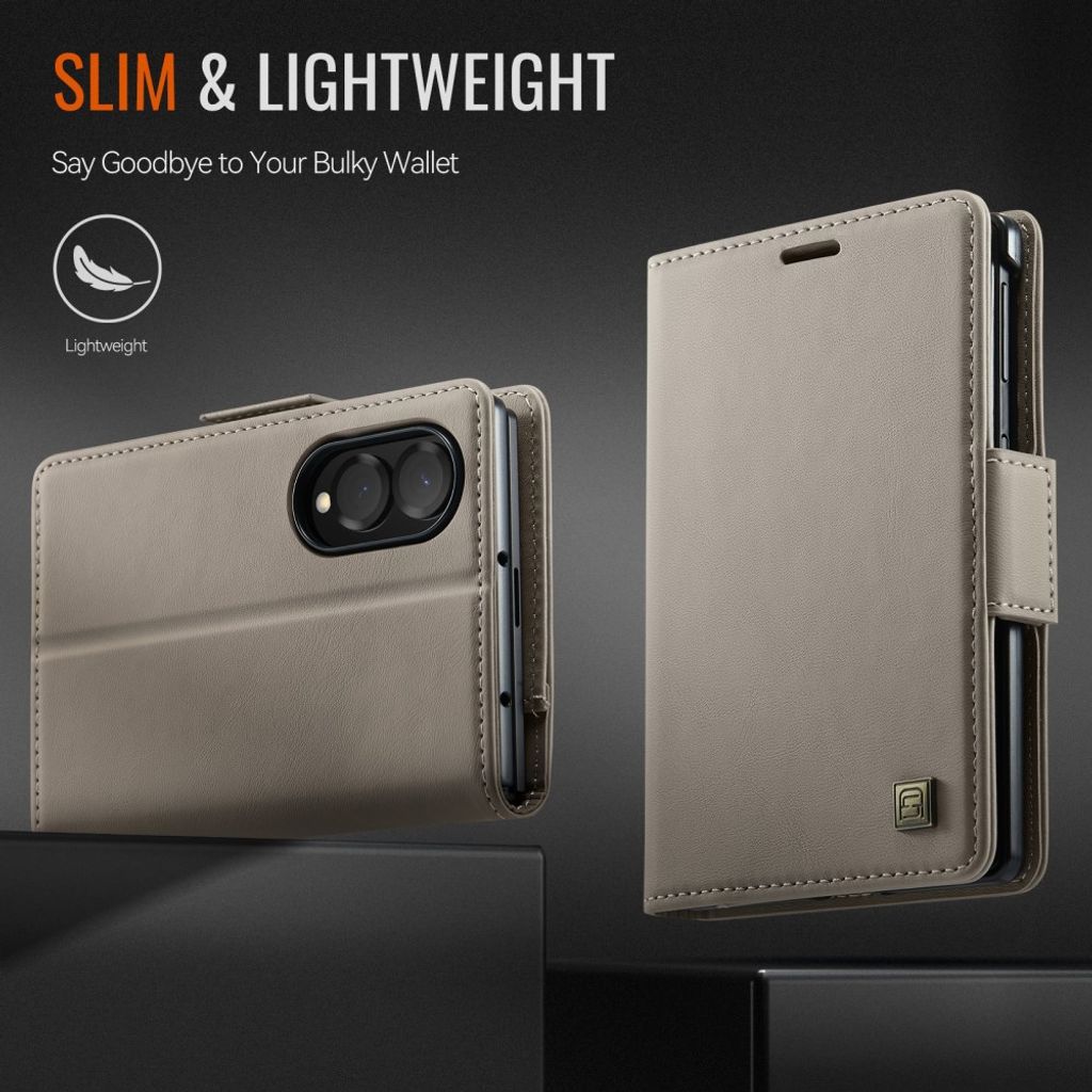 AUTSPACE Samsung Galaxy Z Fold8 Lompakkokotelo PU-nahka RFID-suojattu - Harmaa