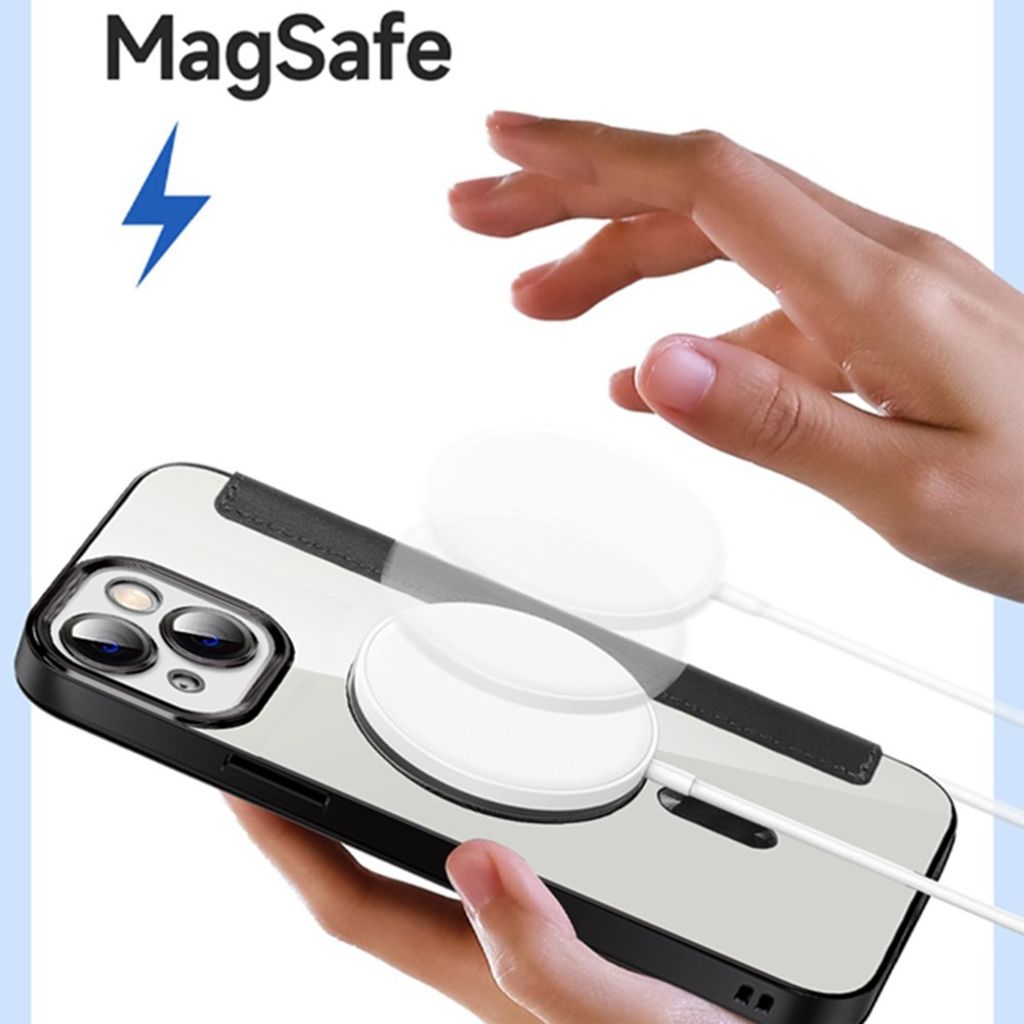 iPhone 14 Plus Plånboksfodral MagSafe RFID-blockerande - Svartgrön