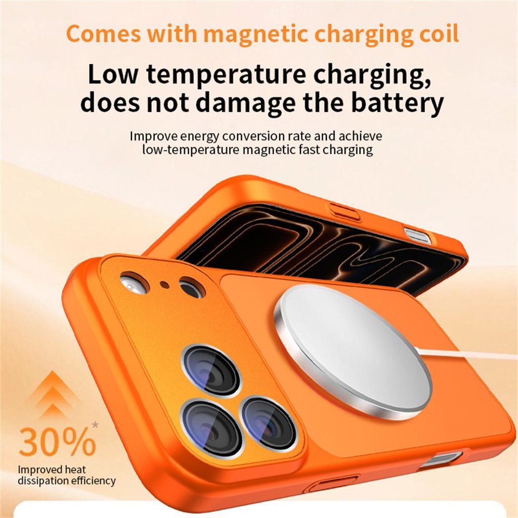 iPhone 17 Pro MagSafe kompatibel Cover med Linsebeskyttelse - Orange