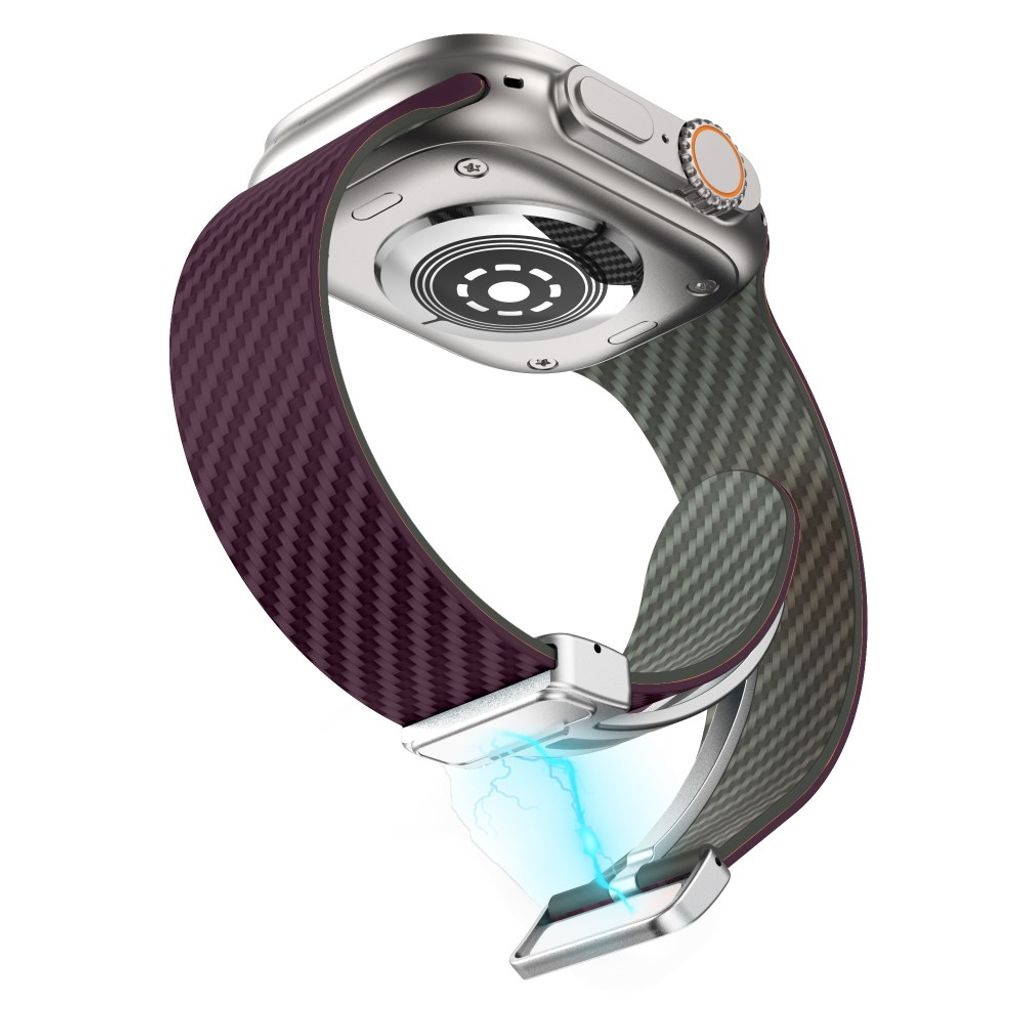Apple Watch 49 / 46 / 44 / 42mm Klockarmband kolfibertextur - Lila