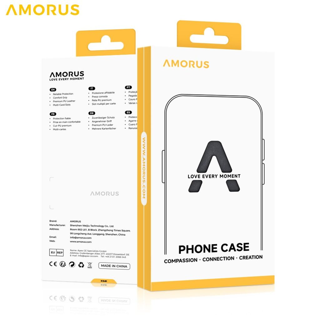 AMORUS iPhone 14 MagSafe RFID Pungetui – Blå
