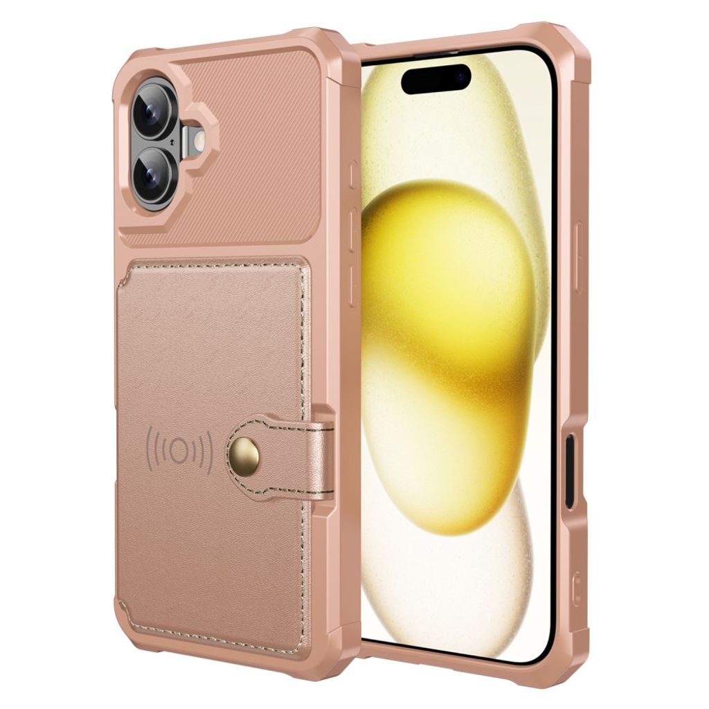 iPhone 16 Plus Case with 5 Card slots - Pink