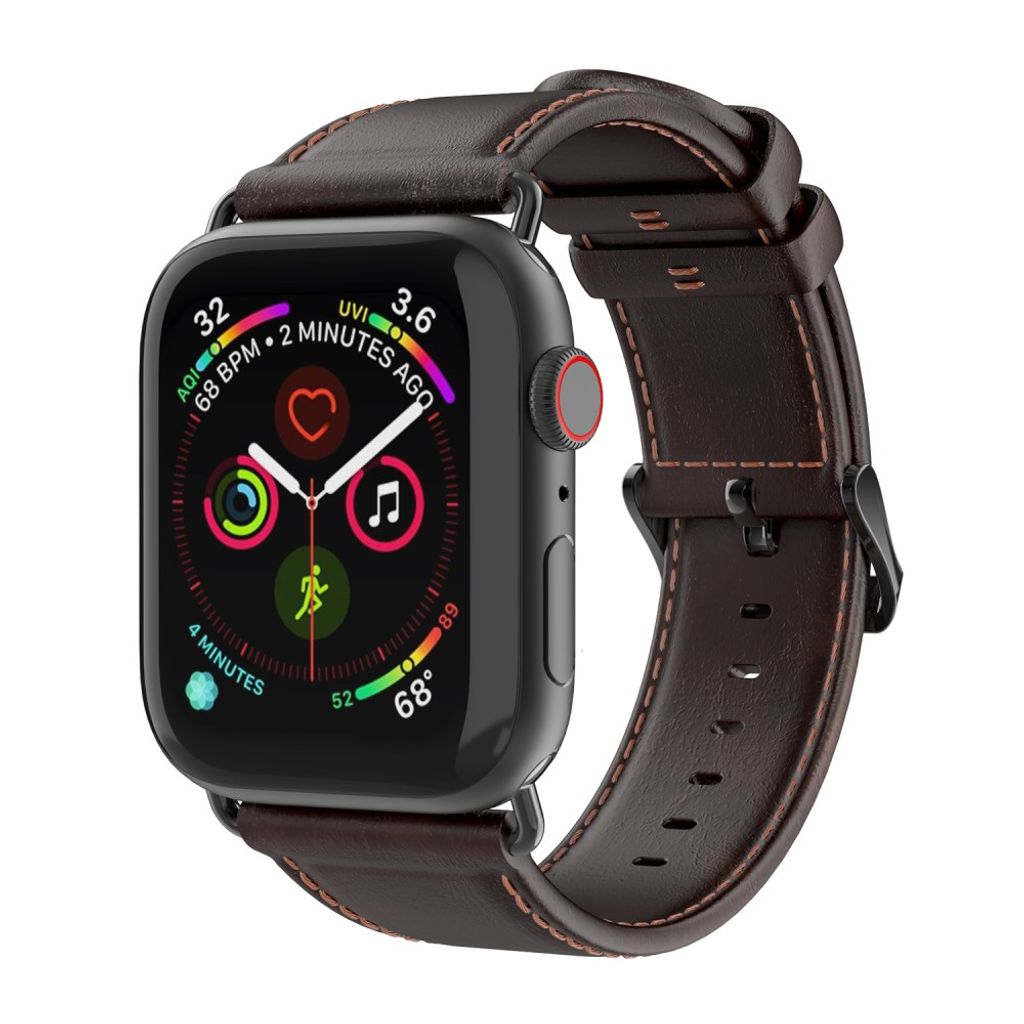 DUX DUCIS Apple Watch 42/44/46/49 mm skinnrem – mørkebrun