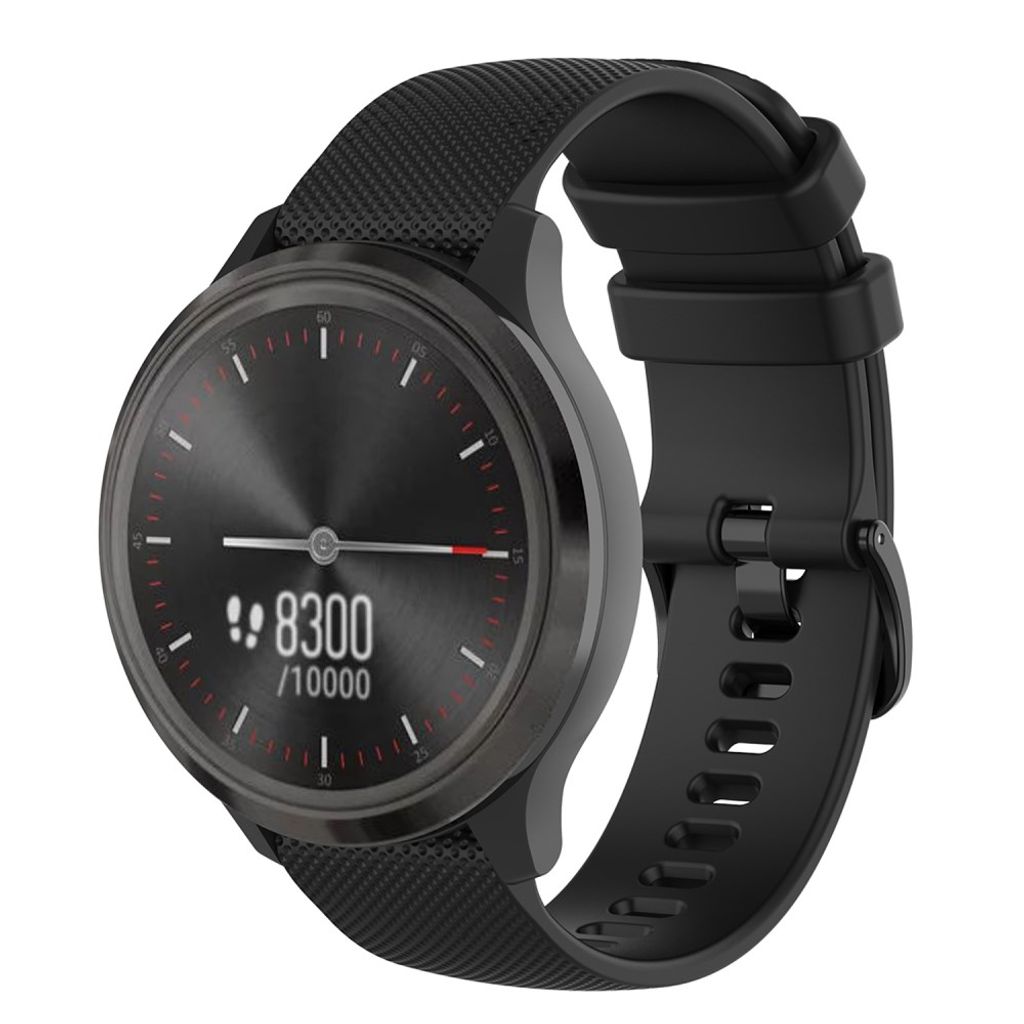 Garmin Venu/Venu SQ/Venu 2 Plus m.fl. Klokkereim i silikon - Svart