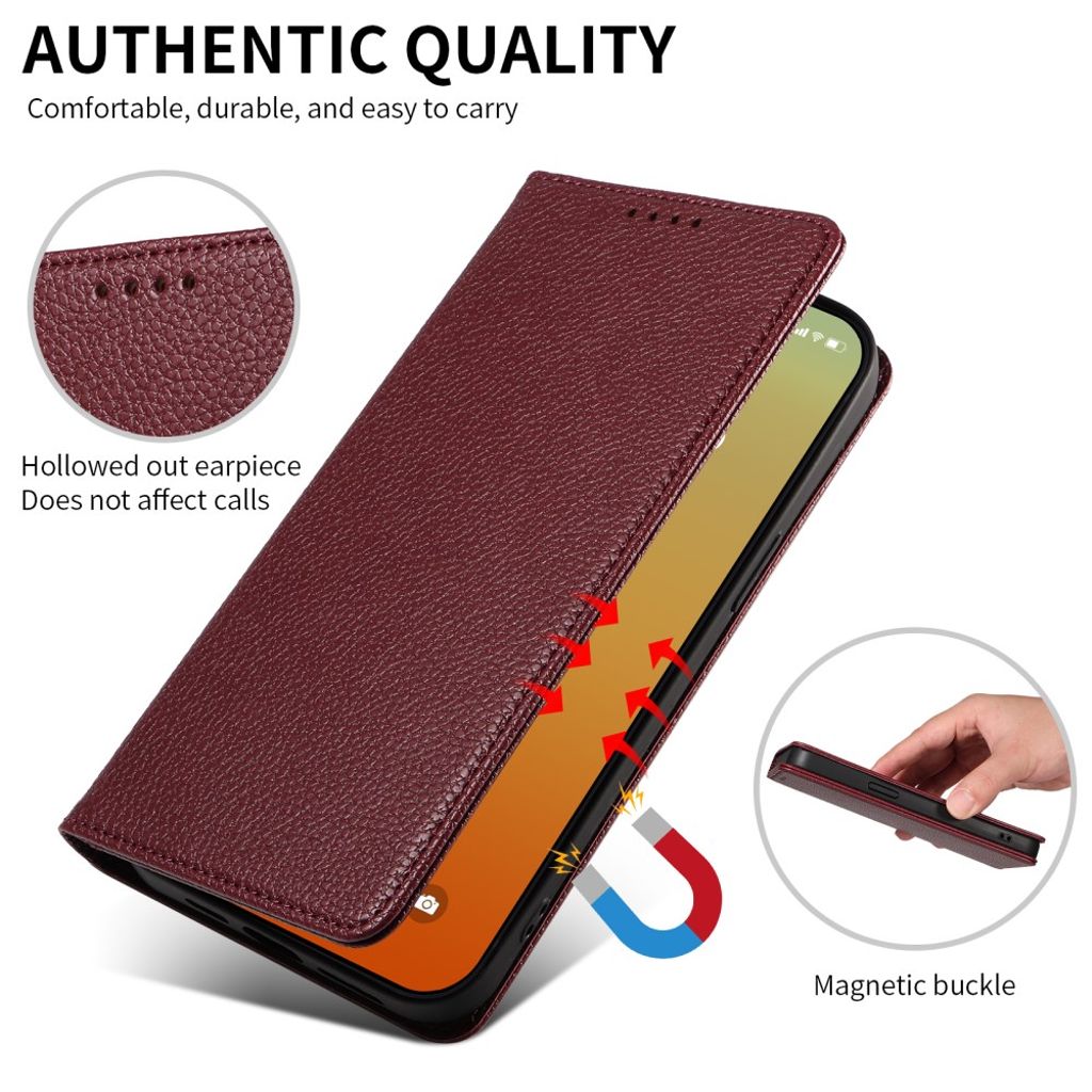 iPhone 14 Pro Wallet Cover RFID Blocking MagSafe Compatible - Red