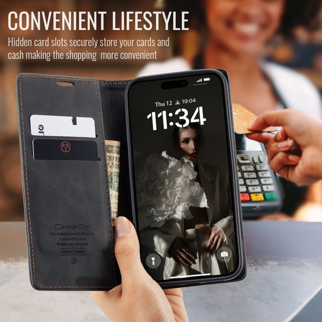 CASEME iPhone 17 Lompakkokotelo Korttipaikka - Musta