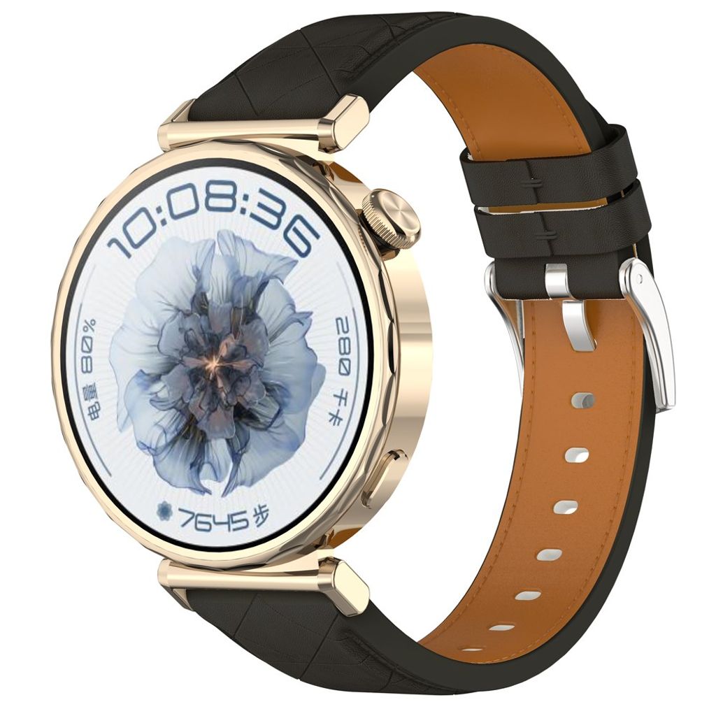 Garmin Venu 2 Plus/Samsung Galaxy Watch7 m.fl. Klockarmband Äkta Läder – Svart