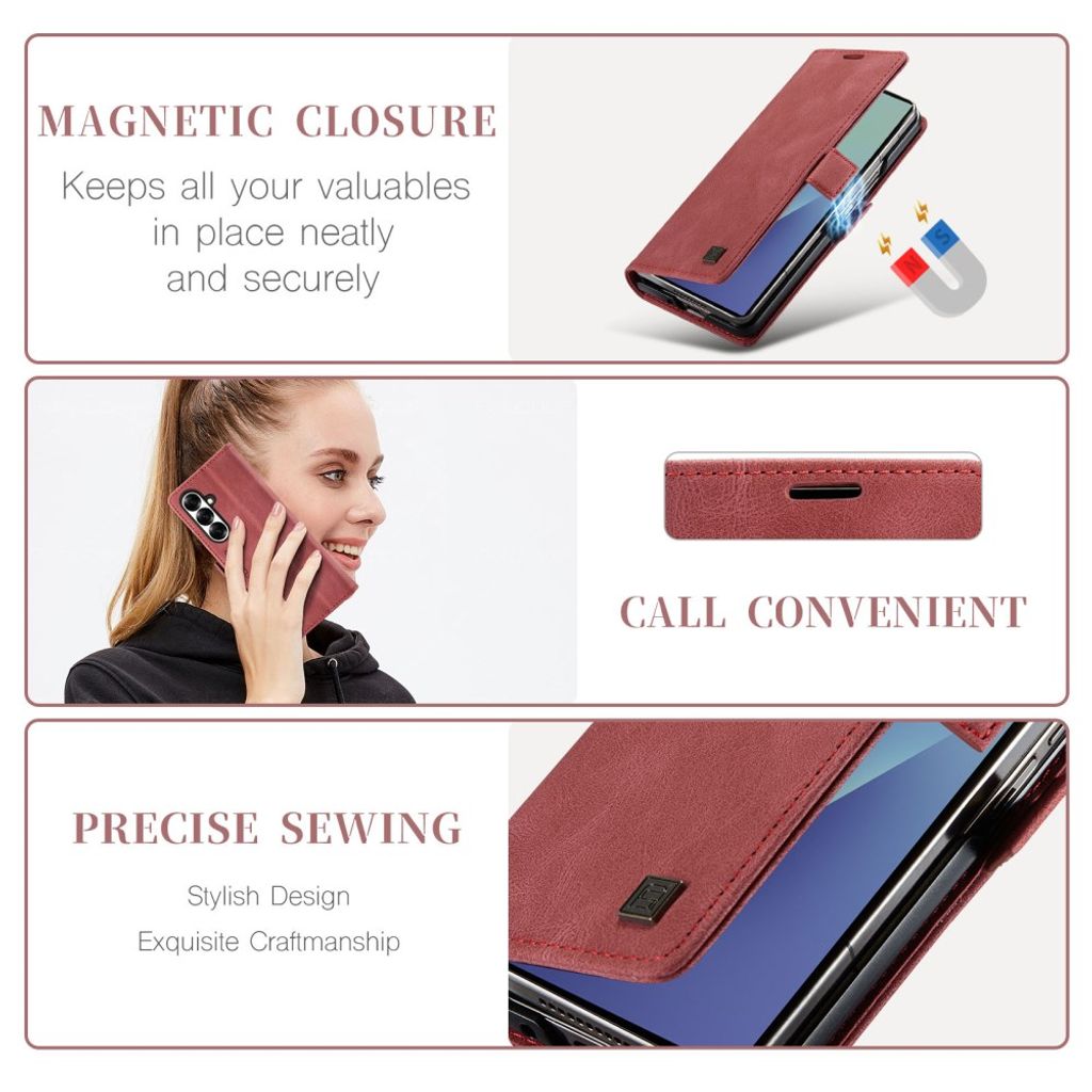 AUTSPACE Samsung Galaxy Z Fold8 Ultra Flip Cover med RFID blokering - Rød