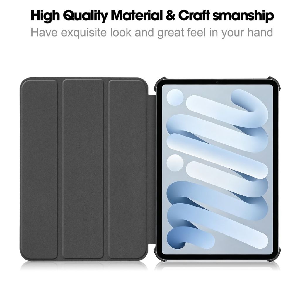 iPad Mini (2026) Tri-fold kotelo PU-nahkaa - Harmaa
