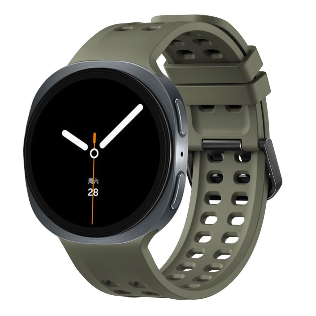 Samsung Galaxy Watch9/8/8 Classic silikon klokkerem med dobbel spenne - Olivgrønn