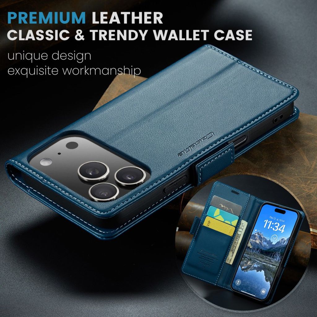 CASEME iPhone 17 Pro Fodral med Kortfack - Blå