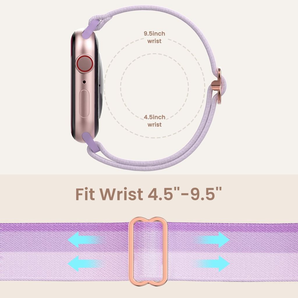 AHASTYLE WE26 Apple Watch 42/41/40/38mm Klockarmband i Nylon, 2st - Lila/Rosa