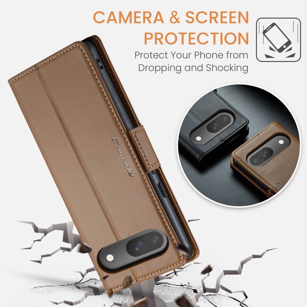CASEME Google Pixel 10 Pro / 10 / 9 Pro / 9 Kotelo Korttipaikka - Ruskea