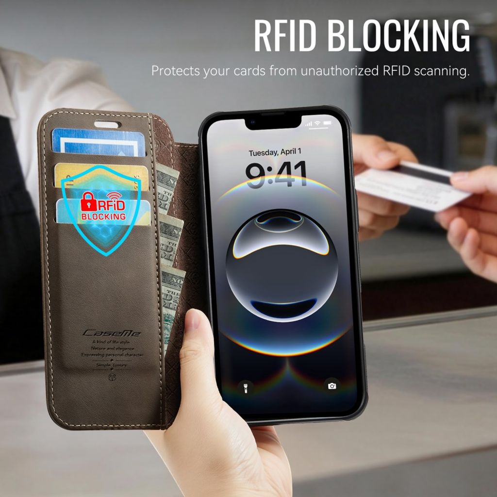 CASEME 053 iPhone 16e/iPhone 17e Lommeboketui MagSafe RFID Blokkerende - Brun