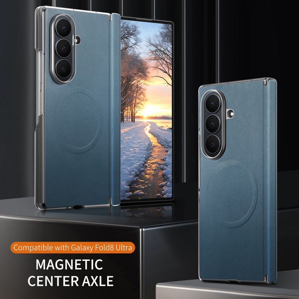 Samsung Galaxy Z Fold8 Ultra MagSafe Kuori PU-nahkaa - Sininen
