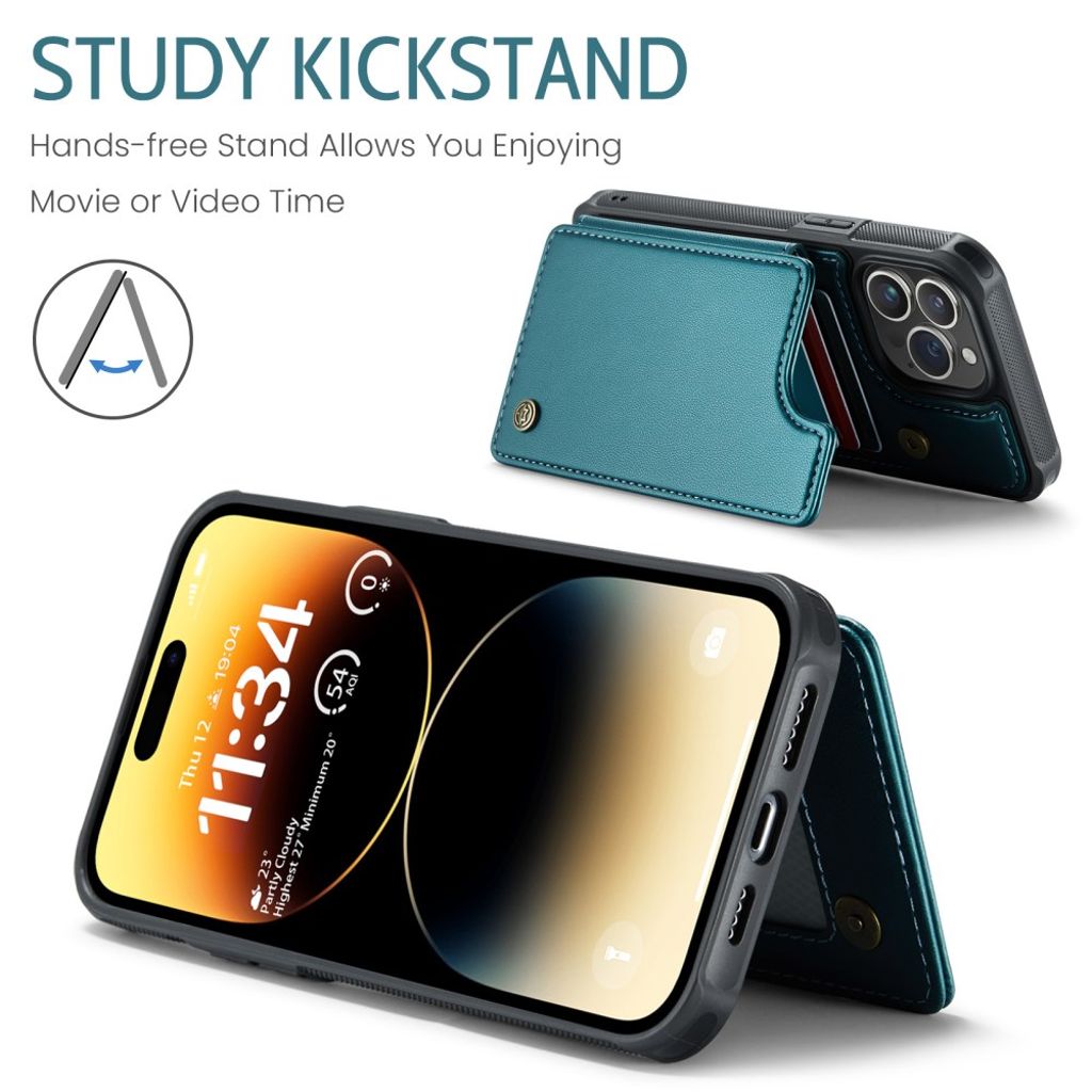 CASEME C22 iPhone 14 Pro Max Wallet Case RFID Blocking - Green