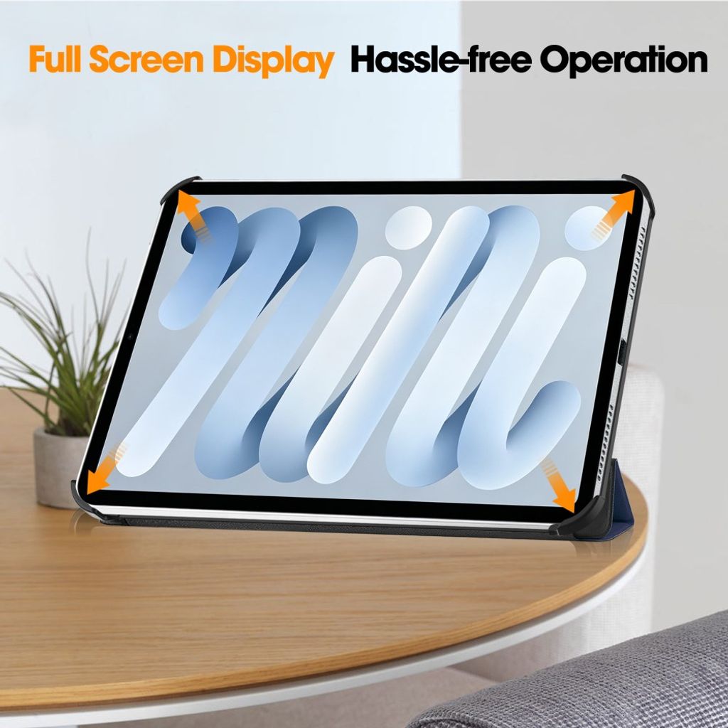 iPad Mini (2026) Tri-fold kotelo PU-nahkaa - Sininen