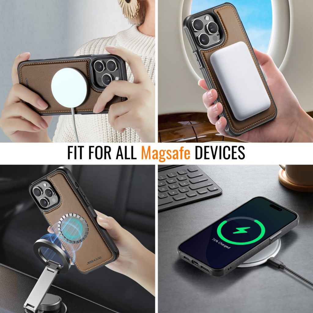 JEEHOOD iPhone 12 Pro Max Cover med MagSafe - Brun