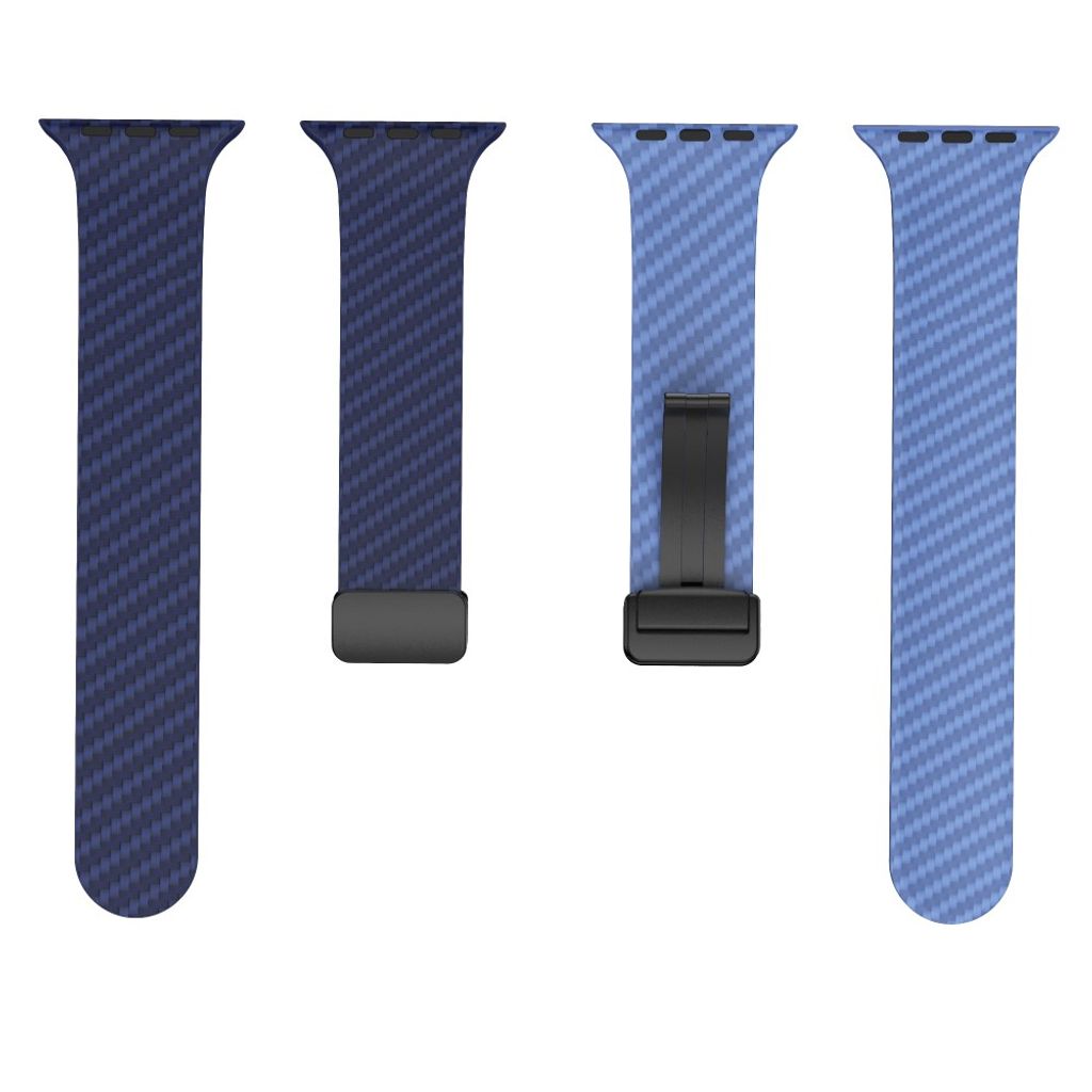 Apple Watch 49 / 46 / 44 / 42mm Klockarmband kolfibertextur - Blå