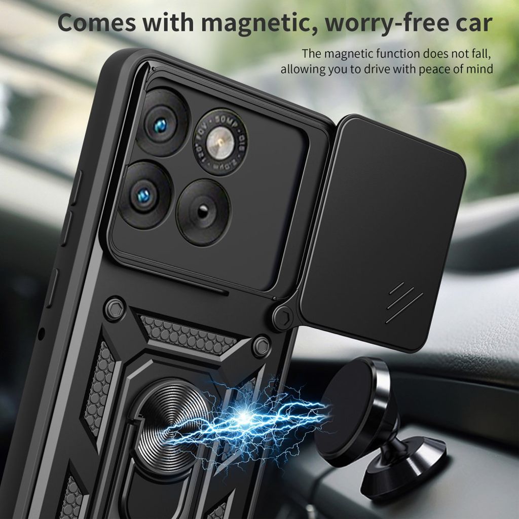 Motorola Edge 70 5G Skal med stativ och kameraskydd – Blå