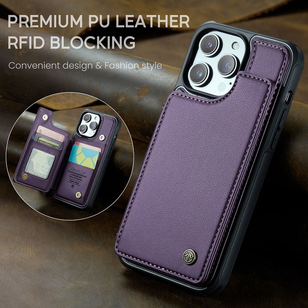 iPhone 13 Pro Lompakkokuori CASEME C22 RFID-estävä - Violetti