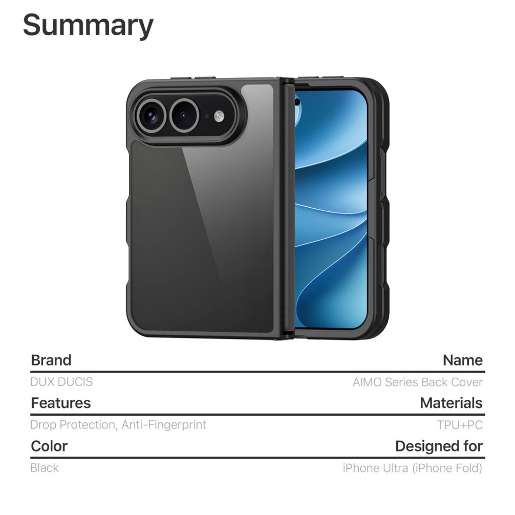 DUX DUCIS iPhone Fold-deksel – svart