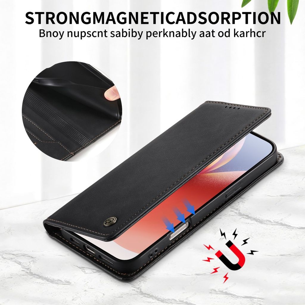 DIERFENG iPhone 18 Pro Max/17 Pro Max Lommeboketui RFID-blokkerende - Svart