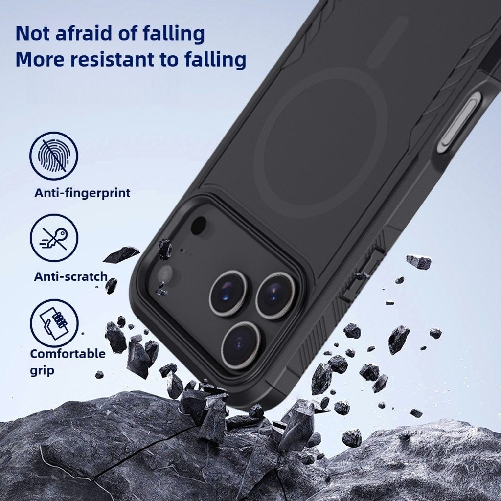 iPhone 18 Pro Max/17 Pro Max MagSafe Skal Stöttåligt - Svart
