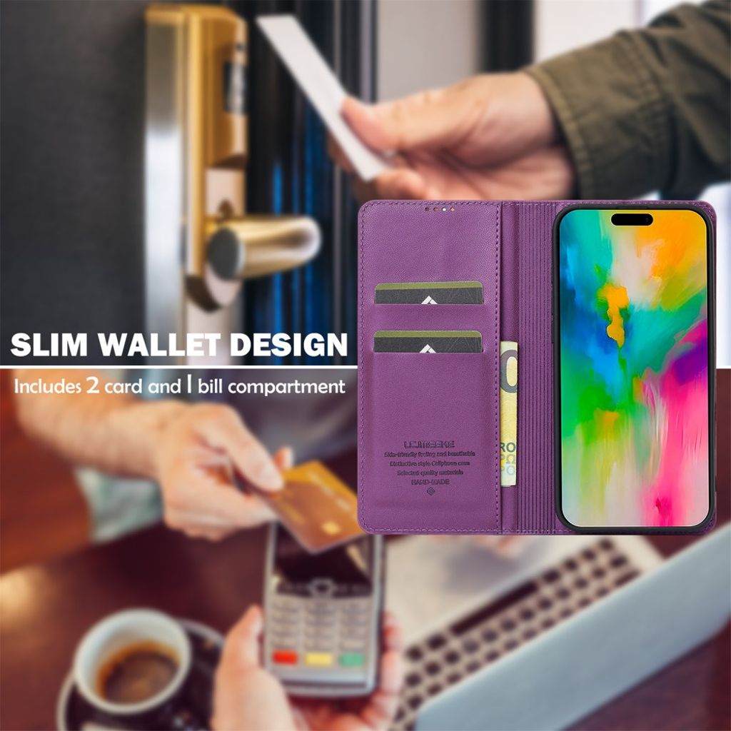 LC.IMEEKE iPhone 17 Wallet Cover - Purple