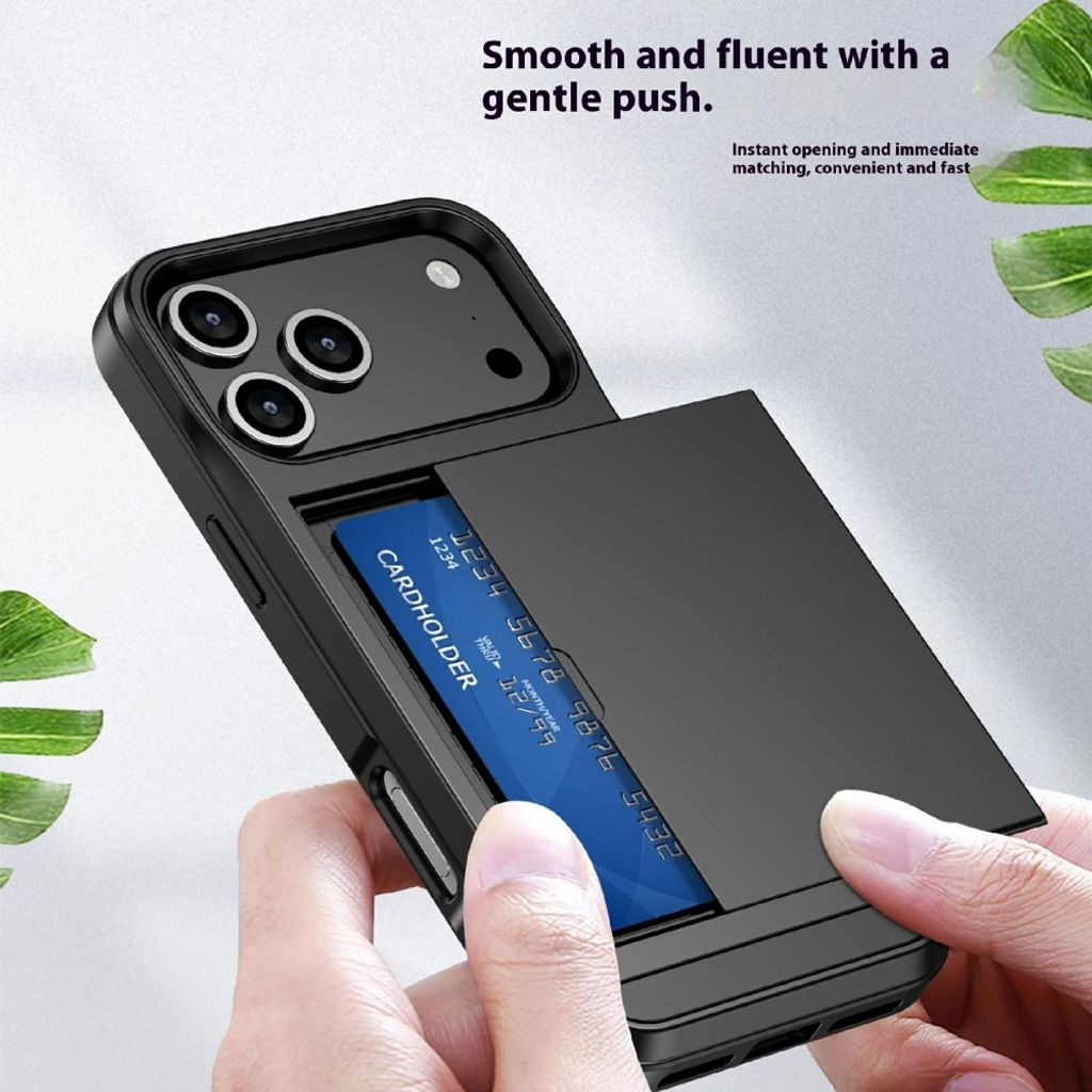 iPhone 18 Pro / 17 Pro Deksel med Kortlomme - Svart