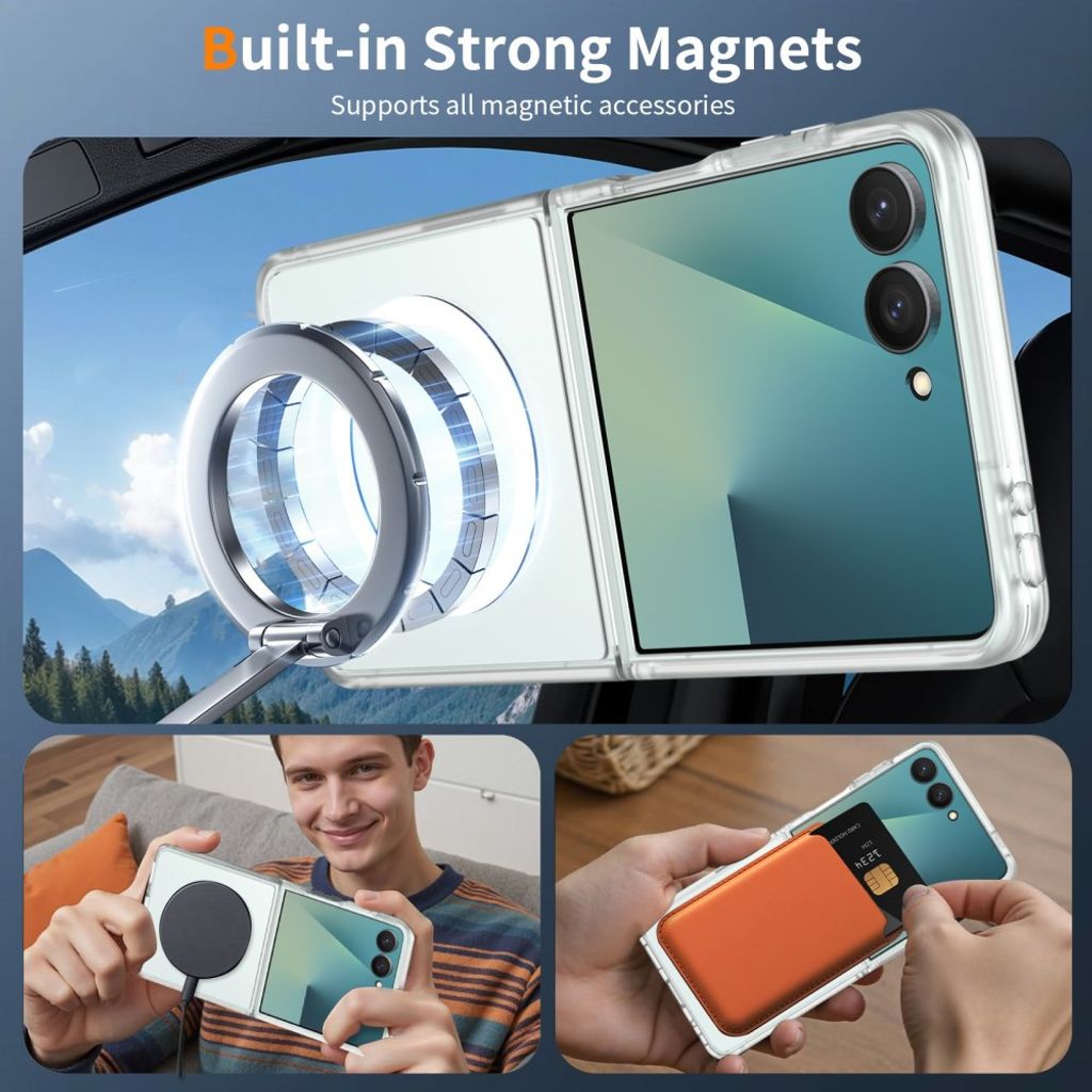 Samsung Galaxy Z Flip8 MagSafe kuori akryylitakalla - Läpinäkyvä
