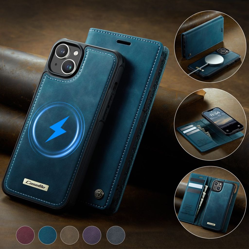 CASEME C49 iPhone 13 Wallet Cover MagSafe RFID Blocking - Green