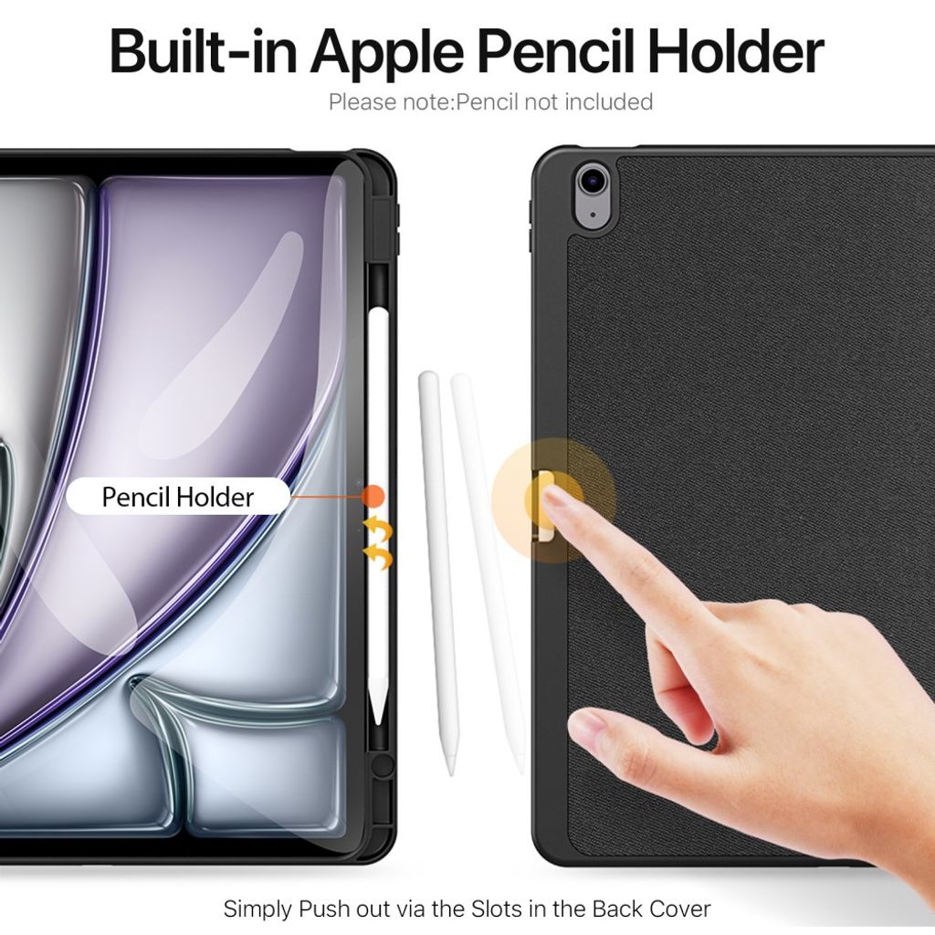 Dux Ducis iPad Air 13" 2026/2025/2027 Flip cover med holder til styluspen - Sort