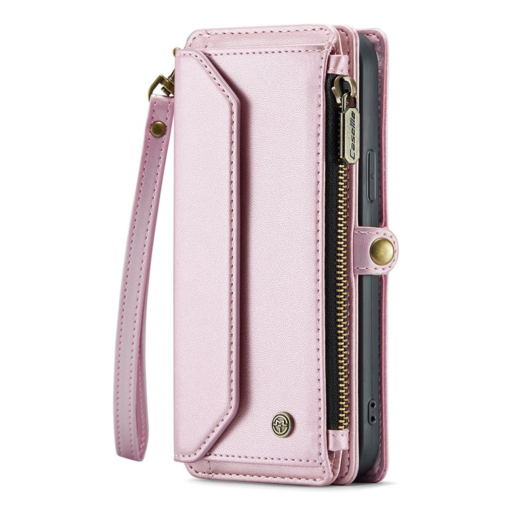 CASEME iPhone 15 Pro Plånboksfodral Stativ Korthållare - Rosa