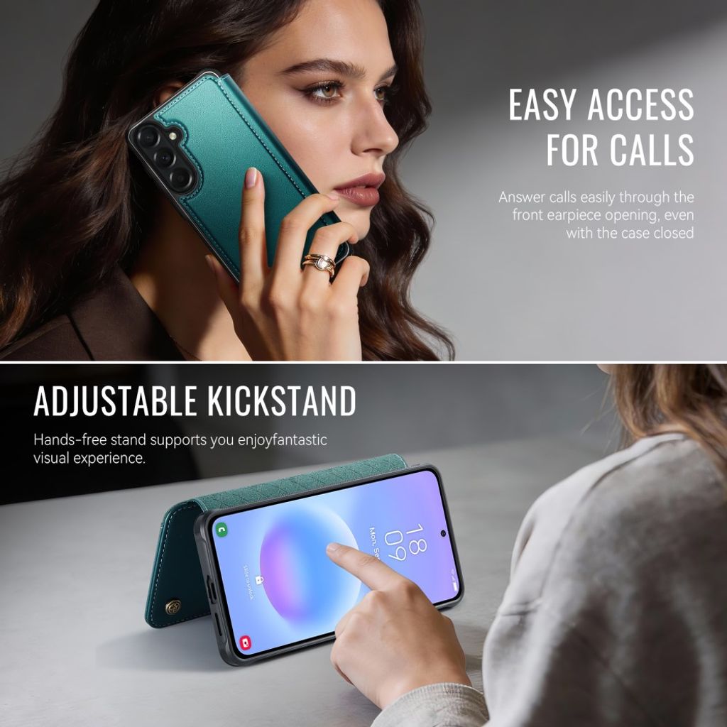 CASEME 053 Samsung Galaxy A17/A16/A26 Lompakkokotelo MagSafe RFID-estävä - Turkoosi