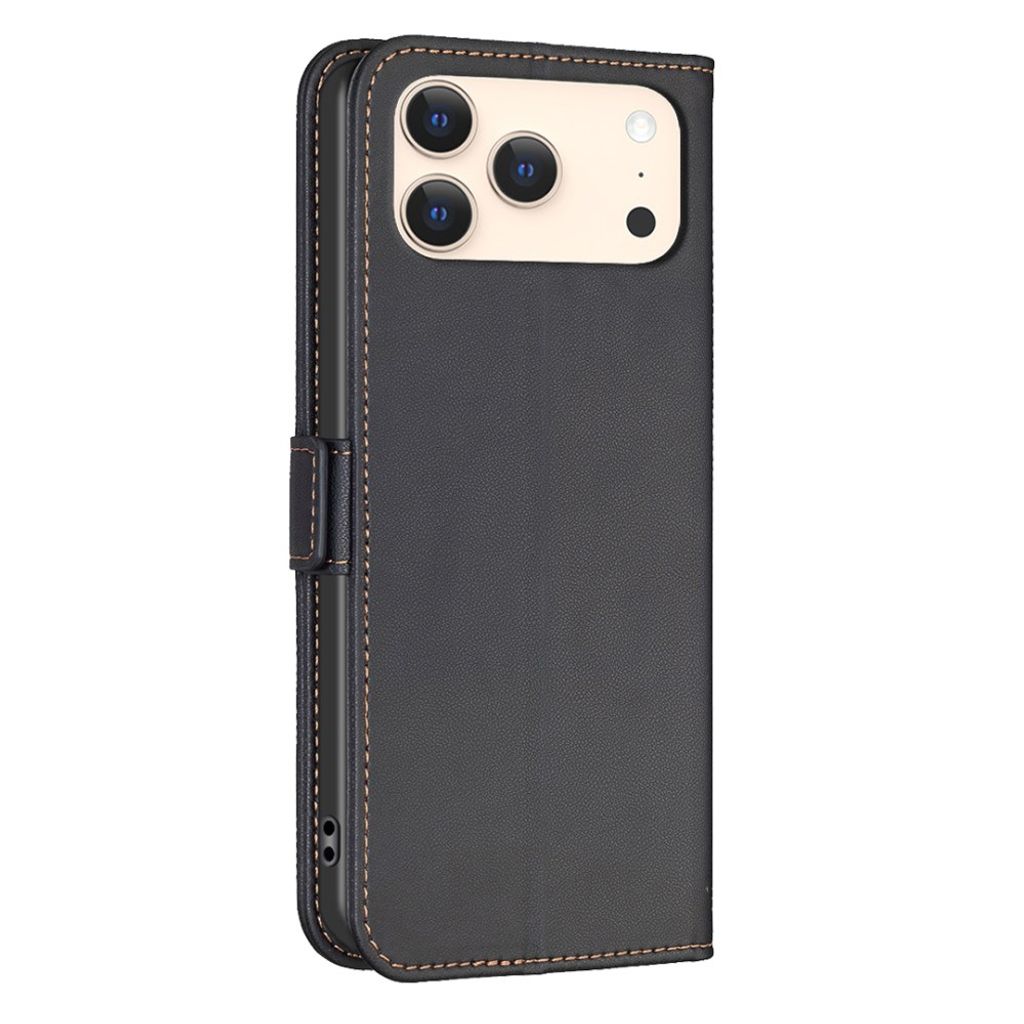 iPhone 18 Pro/17 Pro Lompakkokotelo magneettisella sulkimella - Musta