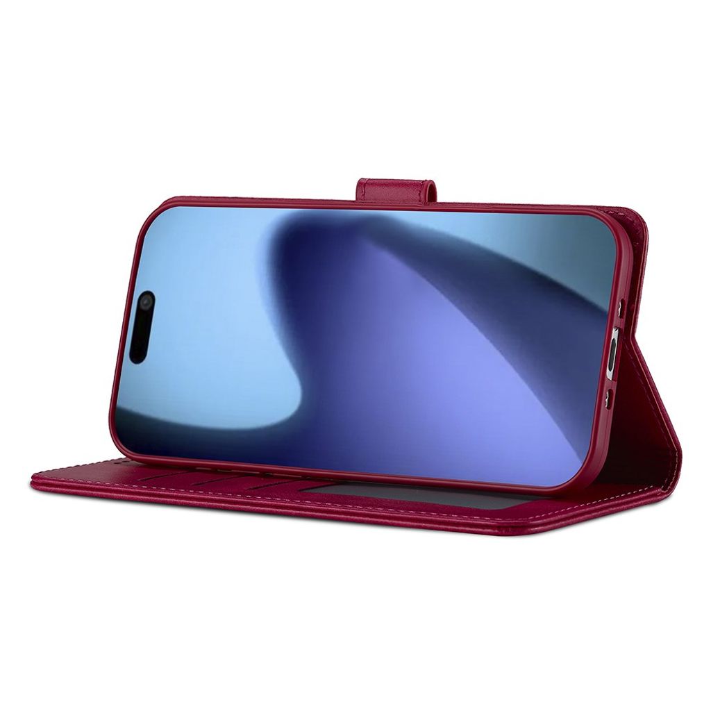 LC.IMEEKE iPhone 17 Air Pung-etui med Stander – Lyserød