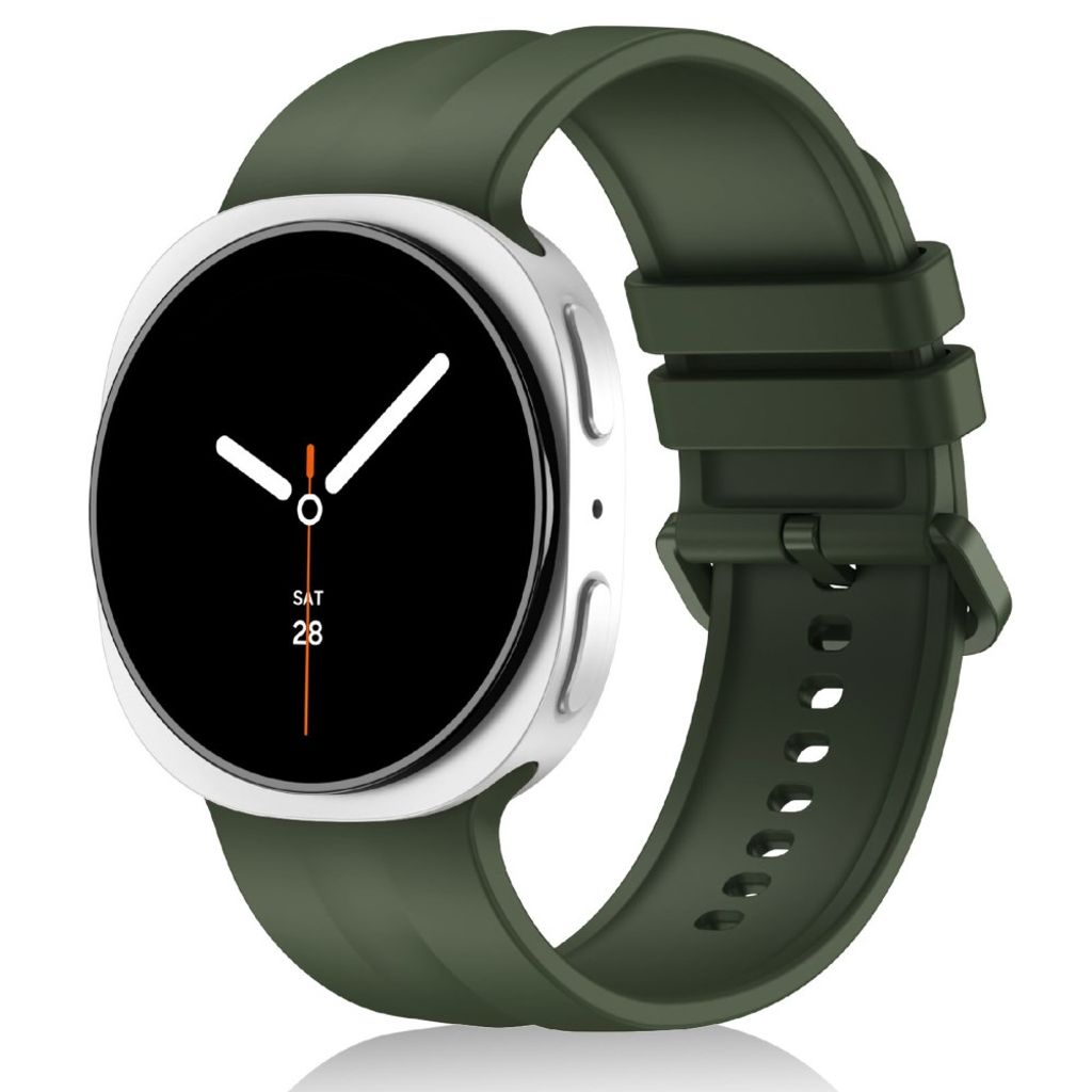 Samsung Galaxy Watch9/8/8 Classic Ensfarget silikon klokkerem L - Grønn