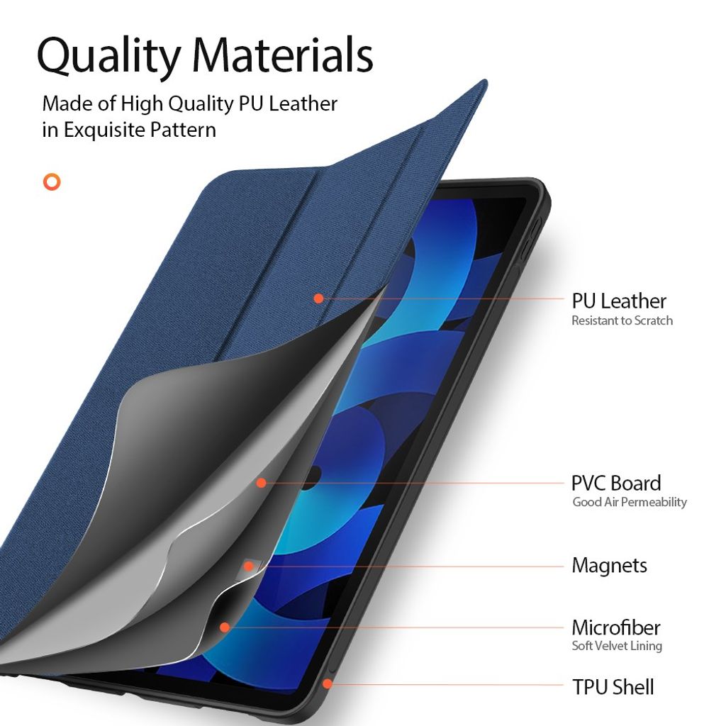 Dux Ducis iPad Air 11"/10.9"/Pro 11" Tri-fold etui - Blå