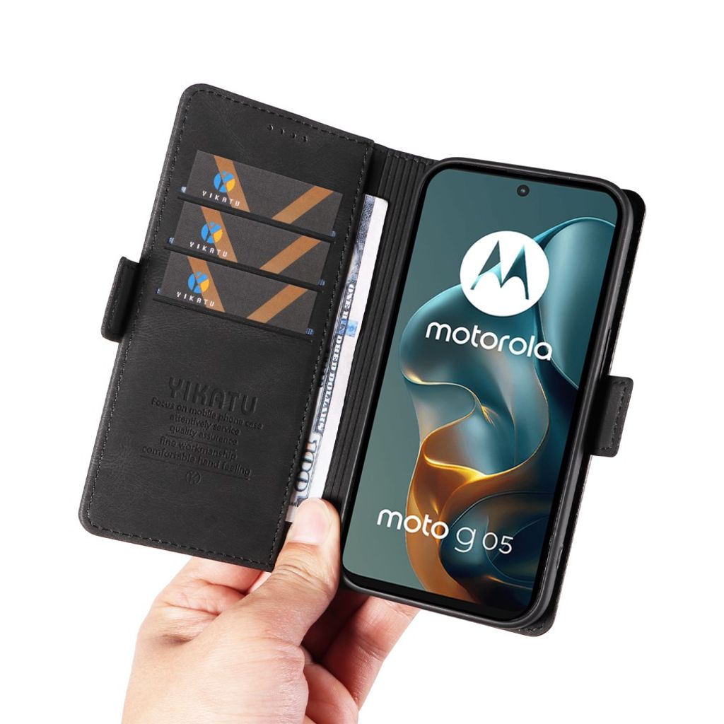 YIKATU Motorola Moto G05 4G Plånboksfodral - Svart