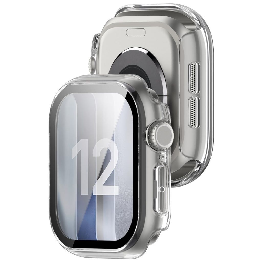 Apple Watch 12 46mm Deksel med skjermbeskytter i herdet glass - Gjennomsiktig