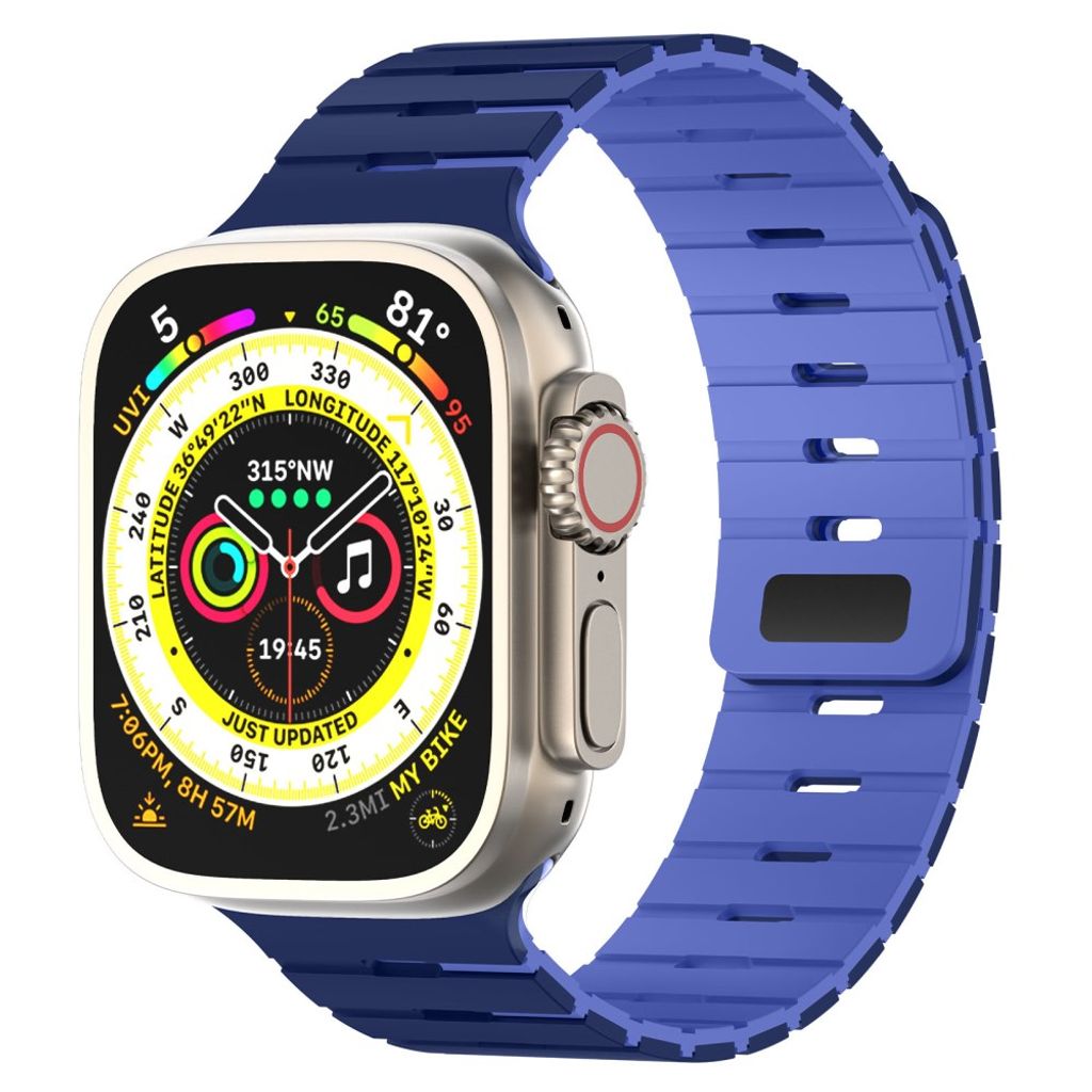 Apple Watch 49/46/44/42mm Tvåfärgat Klockarmband Silikon - Blå
