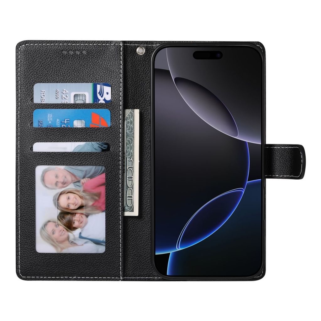 iPhone 18 Pro/17 Pro Lommeboketui - Svart