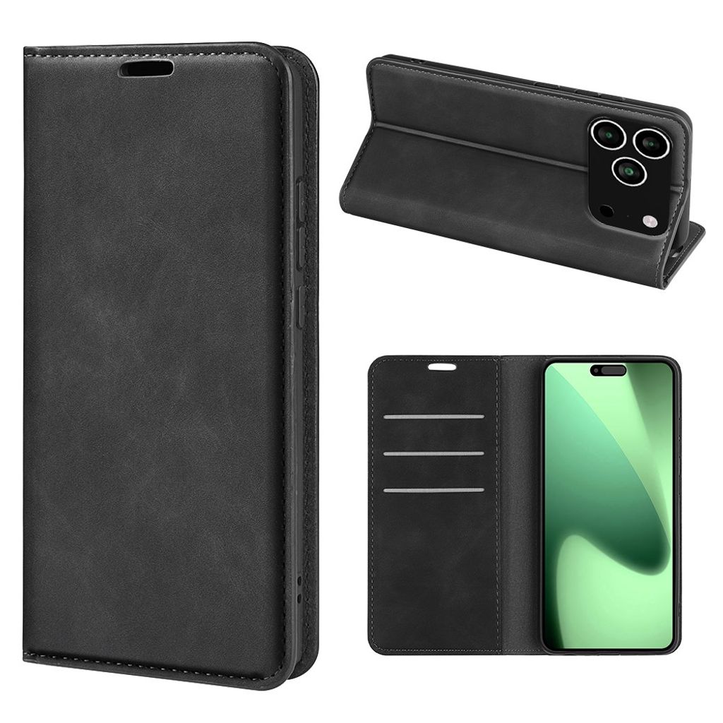 iPhone 18 Pro Max/17 Pro Max Plånboksfodral med stativ - Svart