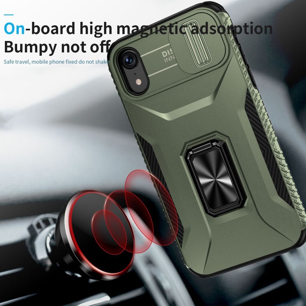 iPhone XR Skal Magnetisk Stativring - Grön